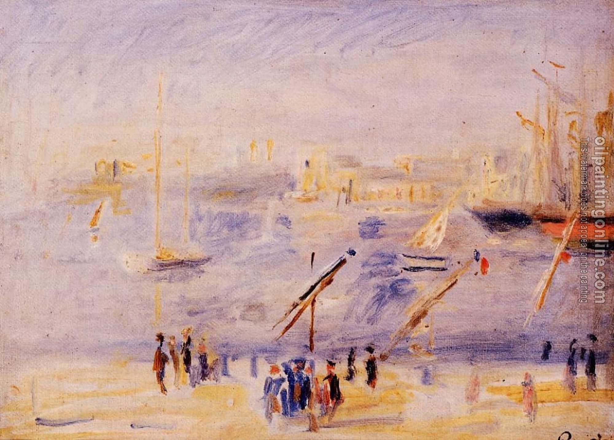 Renoir, Pierre Auguste - The Old Port of Marseille, People and Boats